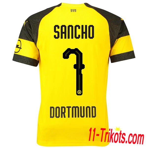 Spielername | Neues Borussia Dortmund Heimtrikot SANCHO 7 Gelb 2018-19 Kurzarm Herren