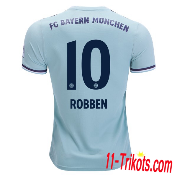 Spielername | Neues FC Bayern München Auswärtstrikot 10 ROBBEN Blau 2018-19 Kurzarm Herren