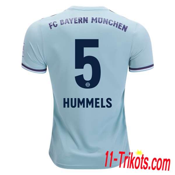 Spielername | Neues FC Bayern München Auswärtstrikot 5 HUMMELS Blau 2018-19 Kurzarm Herren