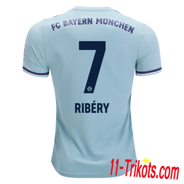 Spielername | Neues FC Bayern München Auswärtstrikot 7 RIBERY Blau 2018-19 Kurzarm Herren