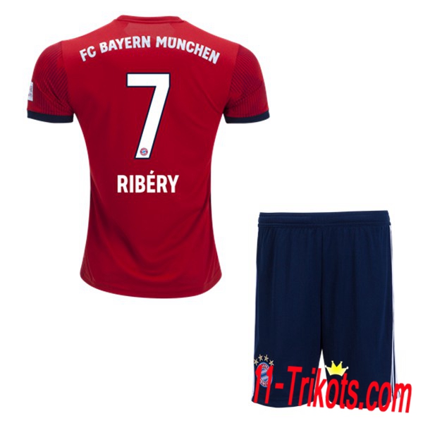 Beflockung Bayern Munich 7 RIBERY Kurzarm Trikotsatz Kinder Heim Rot 2018 2019 Neuer