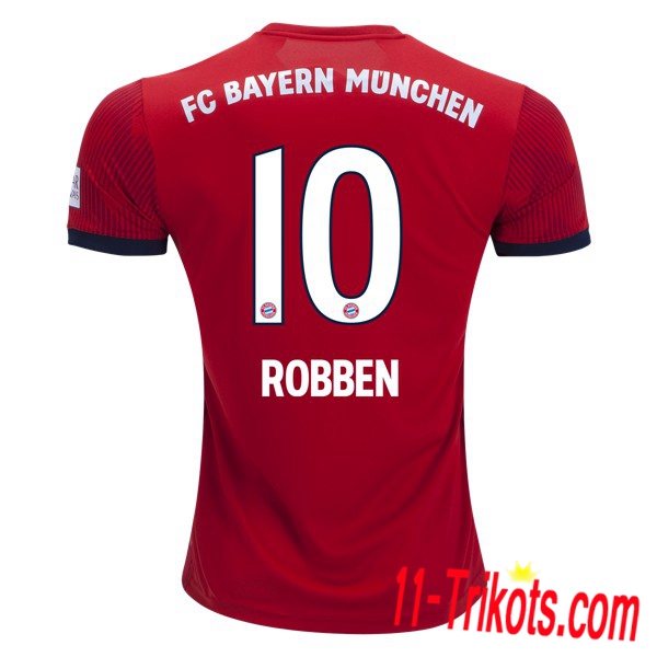 Spielername | Neues FC Bayern München Heimtrikot 10 ROBBEN Rot 2018-19 Kurzarm Herren