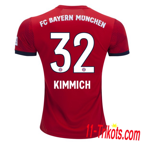 Spielername | Neues FC Bayern München Heimtrikot 32 KIMMICH Rot 2018-19 Kurzarm Herren