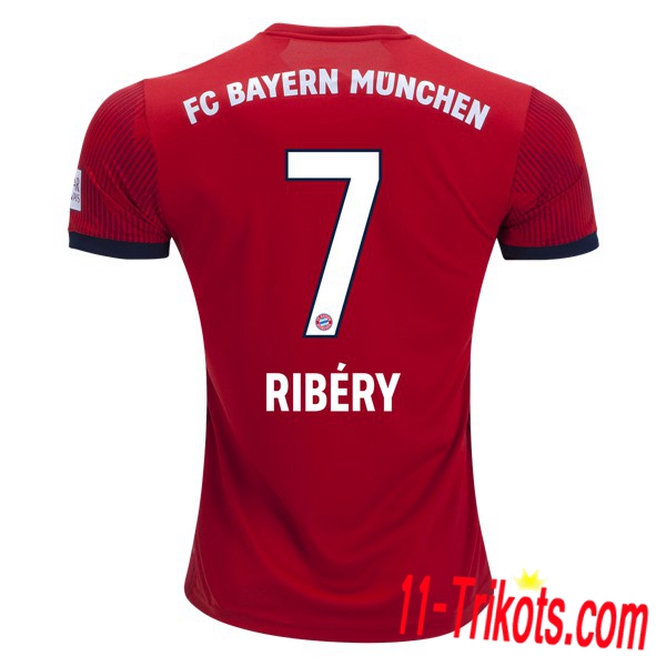 Spielername | Neues FC Bayern München Heimtrikot 7 RIBERY Rot 2018-19 Kurzarm Herren