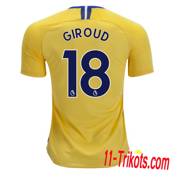 Spielername | Neues FC Chelsea Auswärtstrikot Giroud 18 Gelb 2018-19 Kurzarm Herren