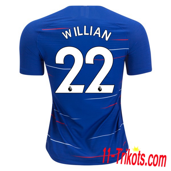 Spielername | Neues FC Chelsea Heimtrikot WILLIAN 22 Blau 2018-19 Kurzarm Herren