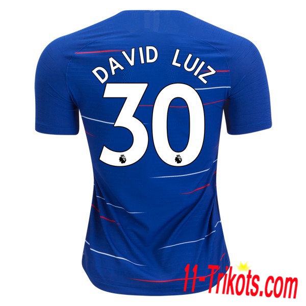 Spielername | Neues FC Chelsea Heimtrikot DAVID LUIZ 30 Blau 2018-19 Kurzarm Herren