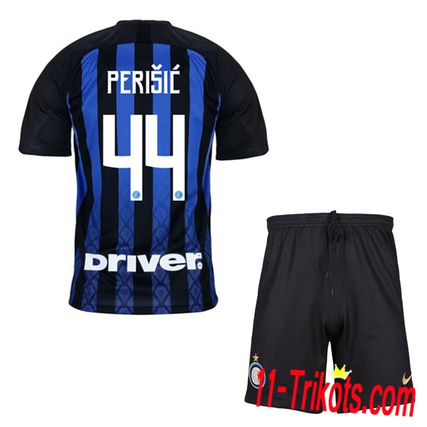 Beflockung Inter Milan PERISIC 44 Kurzarm Trikotsatz Kinder Heim Blau-Schwarz 2018 2019 Neuer