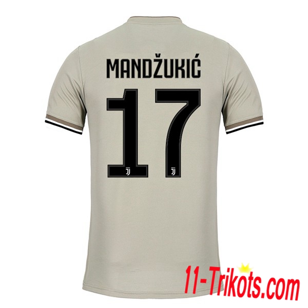 Spielername | Neues Juventus Turin Auswärtstrikot MANDZUKIC 17 Schwarz 2018-19 Kurzarm Herren