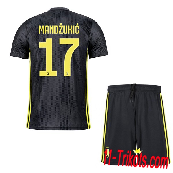 Beflockung Juventus MANDZUKIC 17 Kurzarm Trikotsatz Kinder Third Beige 2018 2019 Neuer