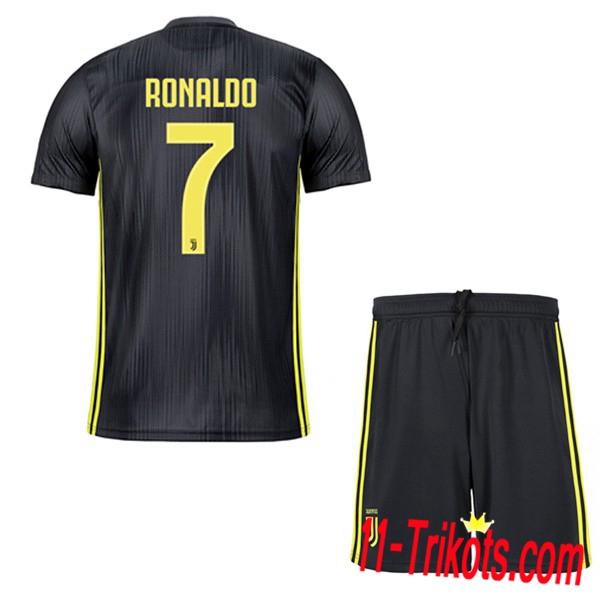 Beflockung Juventus RONALDO 7 Kurzarm Trikotsatz Kinder Third Beige 2018 2019 Neuer