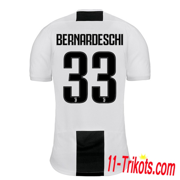 Spielername | Neues Juventus Turin Heimtrikot BERNARDESCHI 33 Schwarz-Weiss 2018-19 Kurzarm Herren