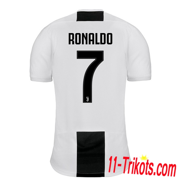 Spielername | Neues Juventus Turin Heimtrikot RONALDO 7 Schwarz-Weiss 2018-19 Kurzarm Herren