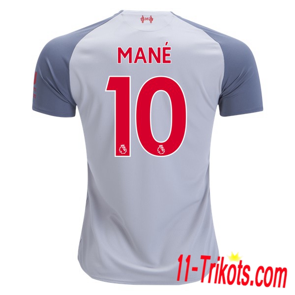 Spielername | Neues FC Liverpool Third Trikot Mane 10 Grau 2018-19 Kurzarm Herren