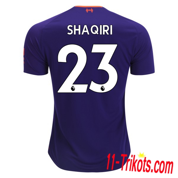 Spielername | Neues FC Liverpool Auswärtstrikot Shaqiri 23 Purpurrot 2018-19 Kurzarm Herren