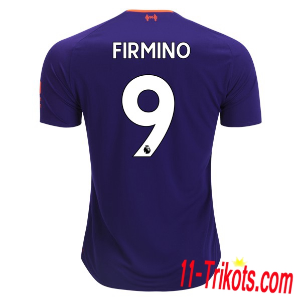 Spielername | Neues FC Liverpool Auswärtstrikot FIRMINO 9 Purpurrot 2018-19 Kurzarm Herren