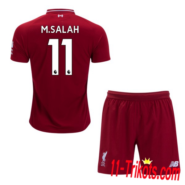 Beflockung FC Liverpool M.SALAH 11 Kurzarm Trikotsatz Kinder Heim Rot 2018 2019 Neuer