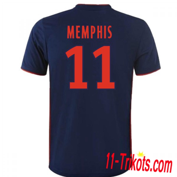 Spielername | Neues Olympique Lyon Auswärtstrikot MEMPHIS 11 Marineblau 2018-19 Kurzarm Herren