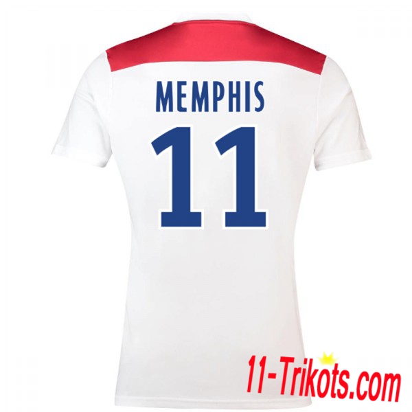 Spielername | Neues Olympique Lyon Heimtrikot MEMPHIS 11 Weiss 2018-19 Kurzarm Herren