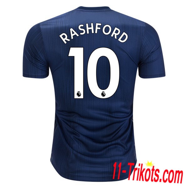 Spielername | Neues Manchester United Third Trikot 10 Rashford Marineblau 2018-19 Kurzarm Herren