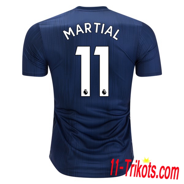 Spielername | Neues Manchester United Third Trikot 11 MARTIAL Marineblau 2018-19 Kurzarm Herren