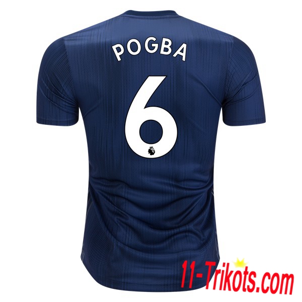 Spielername | Neues Manchester United Third Trikot 6 POGBA Marineblau 2018-19 Kurzarm Herren