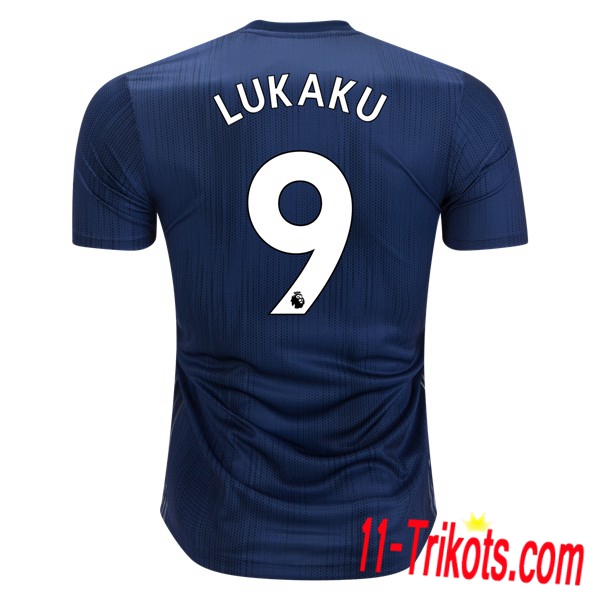 Spielername | Neues Manchester United Third Trikot 9 LUKAKU Marineblau 2018-19 Kurzarm Herren