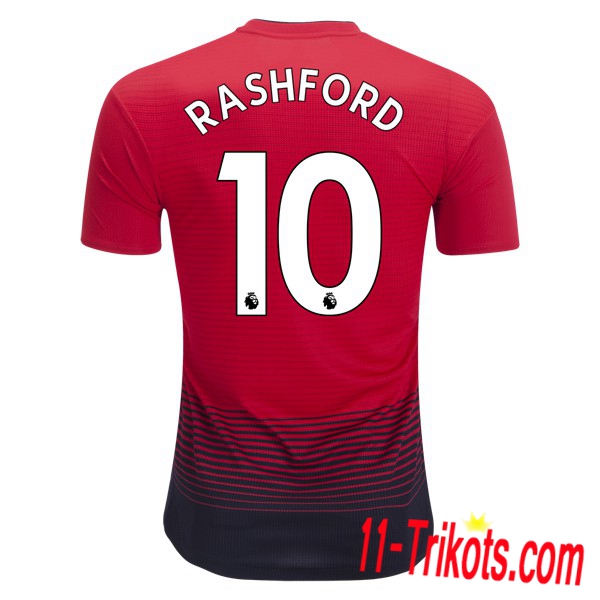 Spielername | Neues Manchester United Heimtrikot 10 Rashford Rot 2018-19 Kurzarm Herren