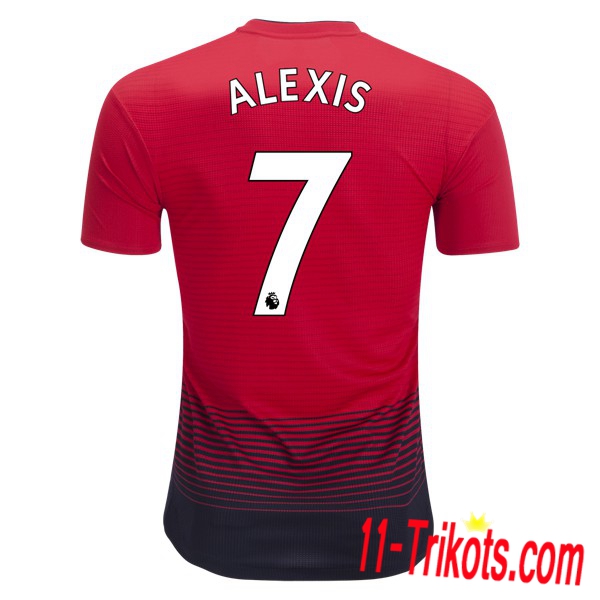 Spielername | Neues Manchester United Heimtrikot 7 ALEXIS Rot 2018-19 Kurzarm Herren