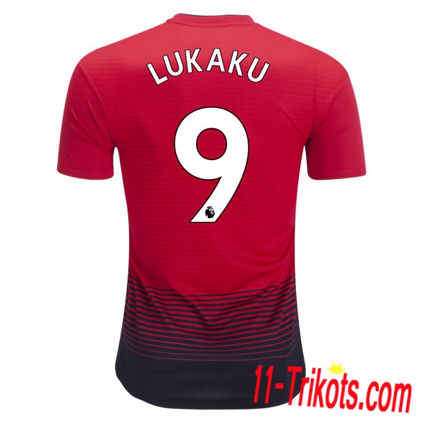 Spielername | Neues Manchester United Heimtrikot 9 LUKAKU Rot 2018-19 Kurzarm Herren