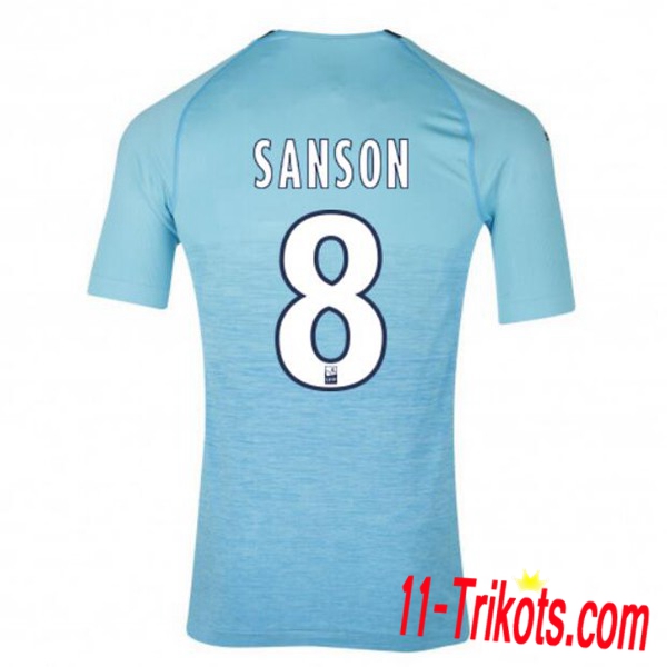 Spielername | Neues Olympique Marseille Third Trikot SANSON 8 Blau 2018-19 Kurzarm Herren