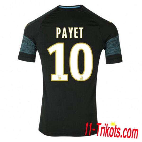 Spielername | Neues Olympique Marseille Auswärtstrikot PAYET 10 Schwarz 2018-19 Kurzarm Herren