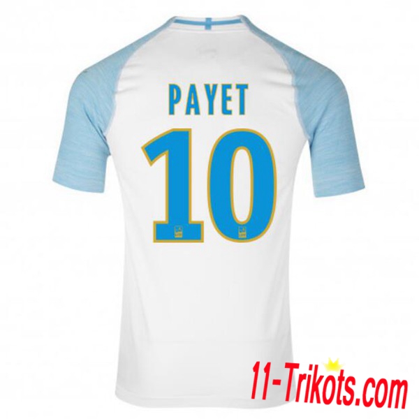 Spielername | Neues Olympique Marseille Heimtrikot PAYET 10 Weiss 2018-19 Kurzarm Herren