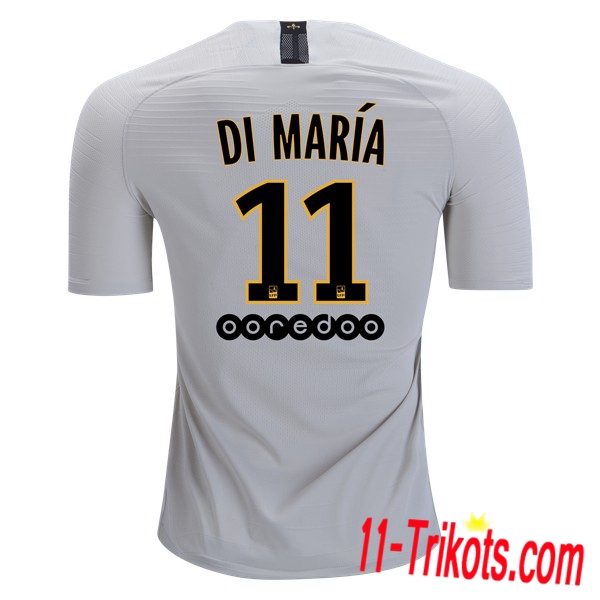 Spielername | Neues Paris St Germain Auswärtstrikot DI MARIA 11 Beige 2018-19 Kurzarm Herren