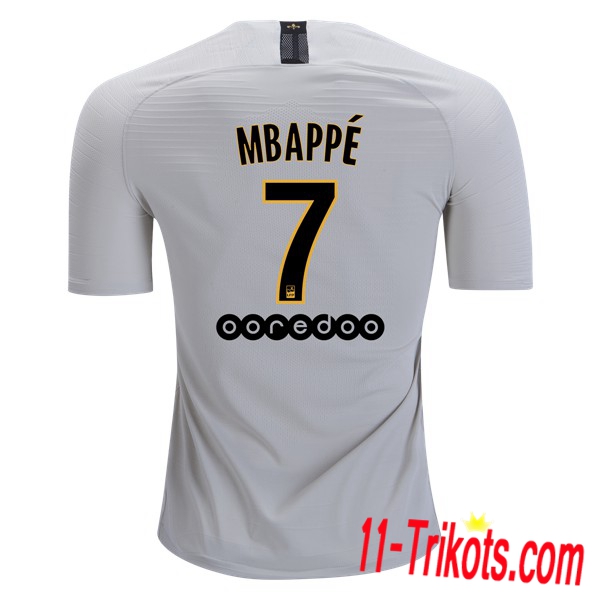 Spielername | Neues Paris St Germain Auswärtstrikot MBAPPE 7 Beige 2018-19 Kurzarm Herren