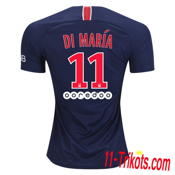 Spielername | Neues Paris St Germain Heimtrikot DI MARIA 11 Königsblau-Rot 2018-19 Kurzarm Herren