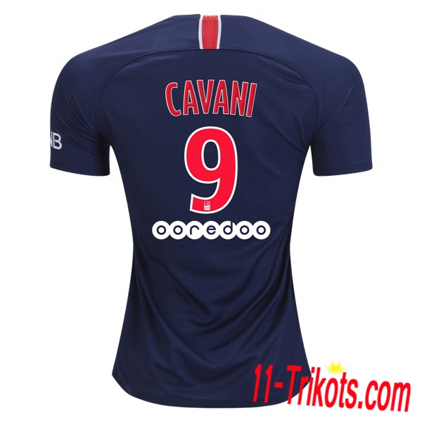 Spielername | Neues Paris St Germain Heimtrikot CAVANI 9 Königsblau-Rot 2018-19 Kurzarm Herren