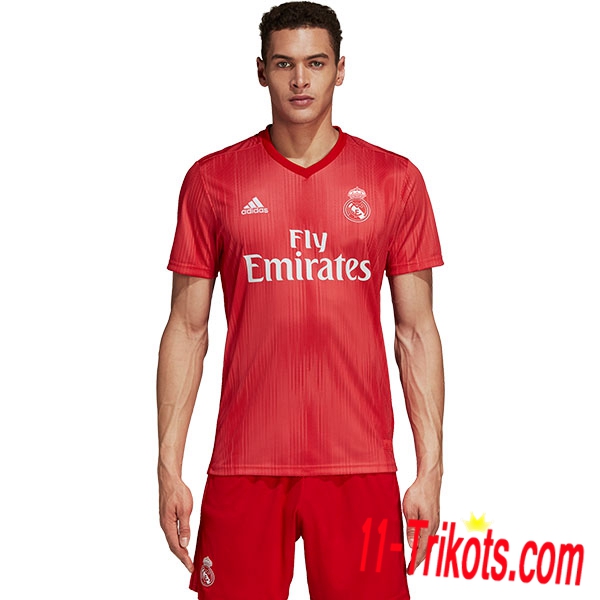 Neues Real Madrid Third Trikot Rot 2018-19 Kurzarm Herren Erstellen