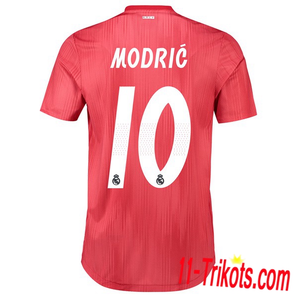 Spielername | Neues Real Madrid Third Trikot 10 MODRIC Rot 2018-19 Kurzarm Herren