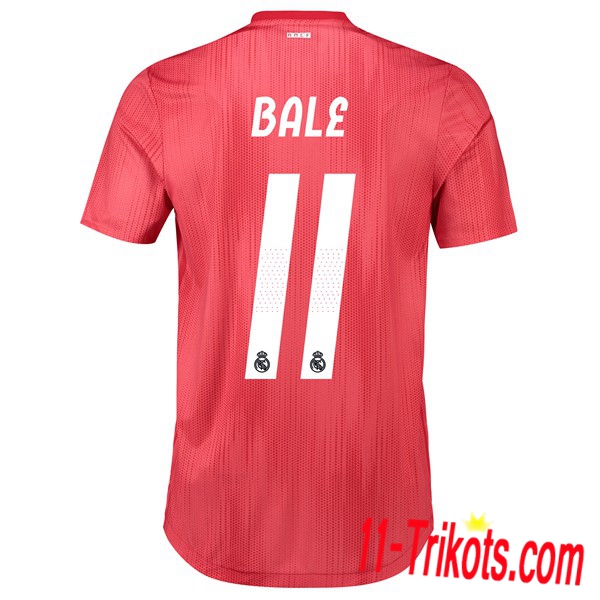 Spielername | Neues Real Madrid Third Trikot 11 BALE Rot 2018-19 Kurzarm Herren