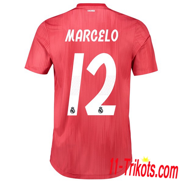 Spielername | Neues Real Madrid Third Trikot 12 MARCELO Rot 2018-19 Kurzarm Herren