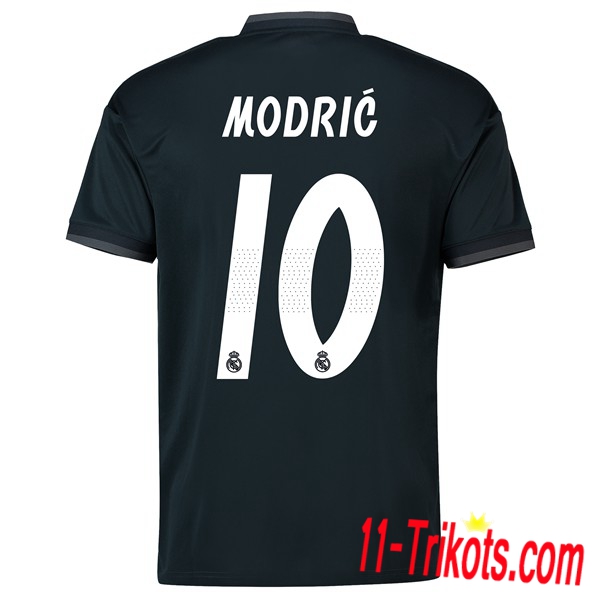 Spielername | Neues Real Madrid Auswärtstrikot 10 MODRIC Schwarz 2018-19 Kurzarm Herren