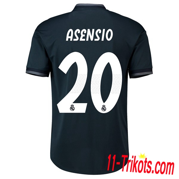 Spielername | Neues Real Madrid Auswärtstrikot 20 ASENSIO Schwarz 2018-19 Kurzarm Herren