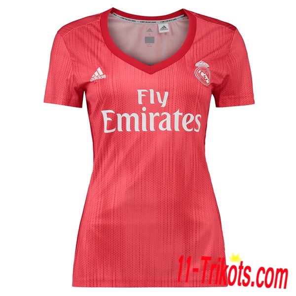 11-trikots | Real Madrid Third Trikot Damen Rot Kurzarm Neue Saison 2018 19