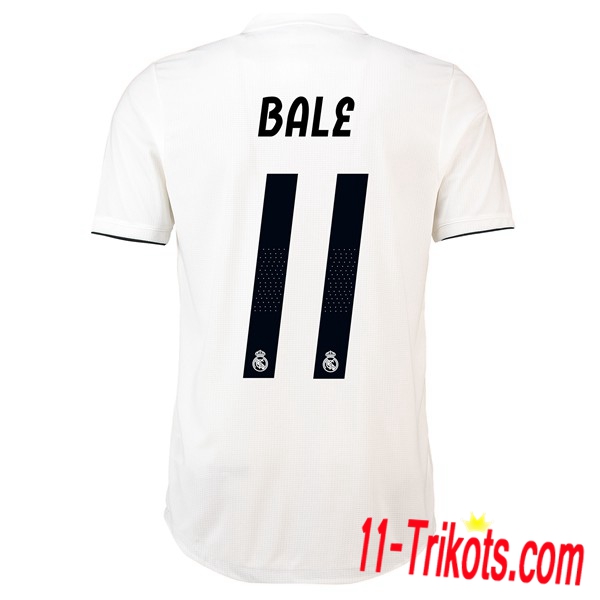 Spielername | Neues Real Madrid Heimtrikot 11 BALE Weiss 2018-19 Kurzarm Herren