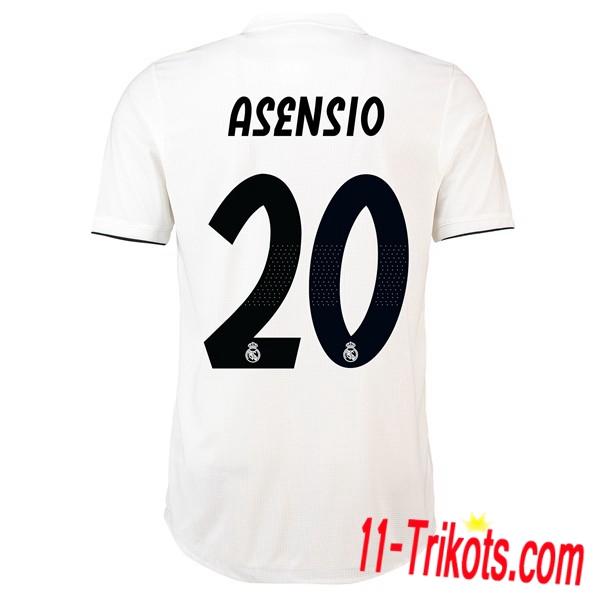 Spielername | Neues Real Madrid Heimtrikot 20 ASENSIO Weiss 2018-19 Kurzarm Herren