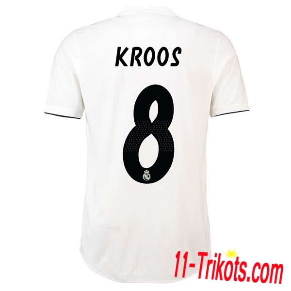 Spielername | Neues Real Madrid Heimtrikot 8 KROOS Weiss 2018-19 Kurzarm Herren