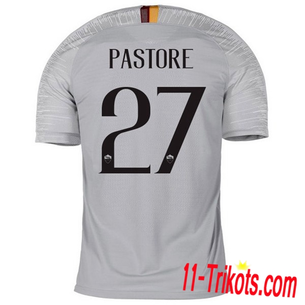 Spielername | Neues AS Roma Auswärtstrikot PASTORE 27 Weiss 2018-19 Kurzarm Herren