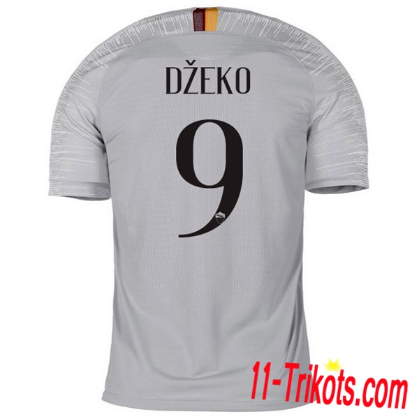 Spielername | Neues AS Roma Auswärtstrikot DZEKO 9 Weiss 2018-19 Kurzarm Herren