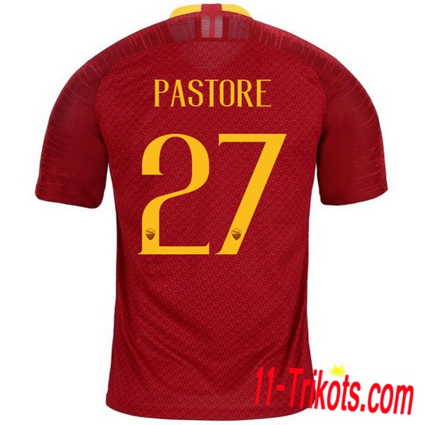 Spielername | Neues AS Roma Heimtrikot PASTORE 27 Rot 2018-19 Kurzarm Herren